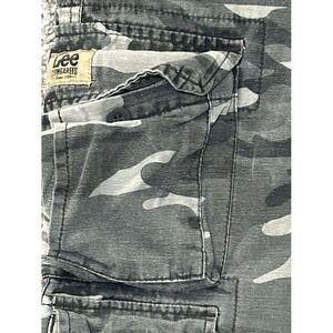 Lee Dungarees Mens Grey Camo Cargo Shorts Heavy Cotton Twill Size 38 Camouflage